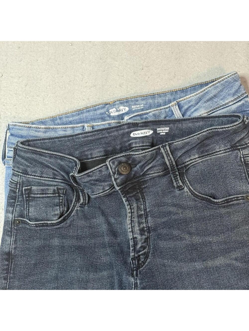 Lot Of 2 Old Navy Rockstar Super Skinny Jeans Womens Size 4 Stretch Denim